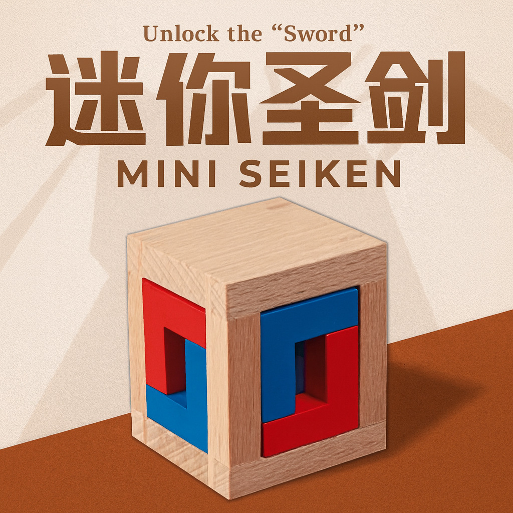 Super Difficult Mini Holy Sword Hell-Level Decryption Puzzle Mechanism Box Ten-Level High-Difficulty Wooden Brain-Burning Educational Board Game