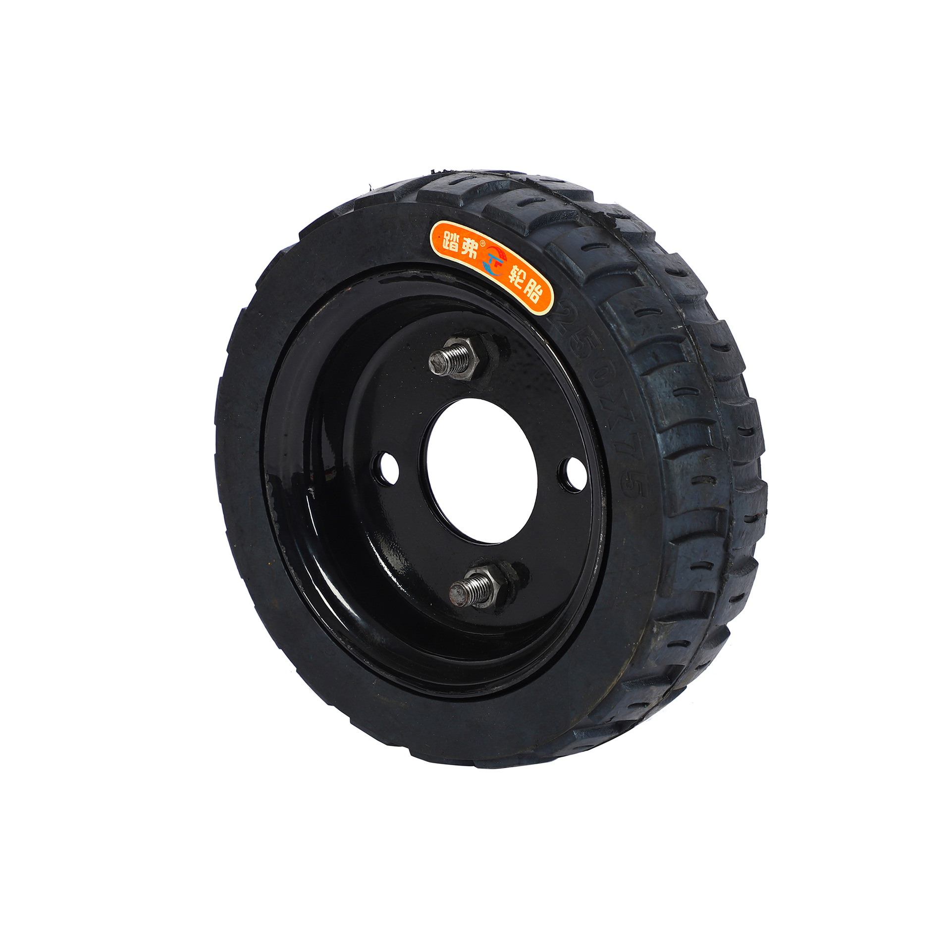 工厂仓储搬运车室内扫地车洗地车250*75实心胎轮毂静音静音设计