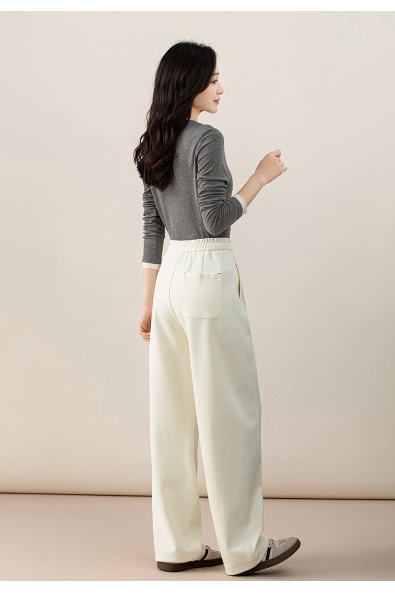 Quần culottes nữ ống rộng cạp thun co giãn chất liệu lyocell len mềm mại dáng chuối — màu tím mận chi tiết 27