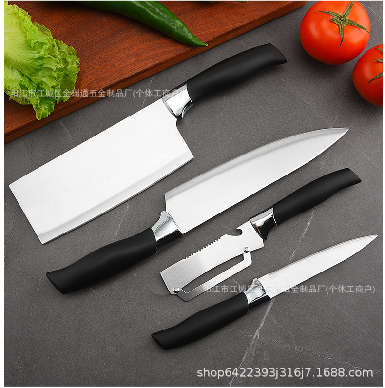 New Foreign Trade Stainless Steel Knife Set Vegetable Knife Peeler Fruit Knife Combination Set with Suction Card Gift Knife Set