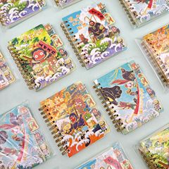 新款浪浪山小妖怪文创隔页100K烫金手账线圈本学生便携口袋小本子