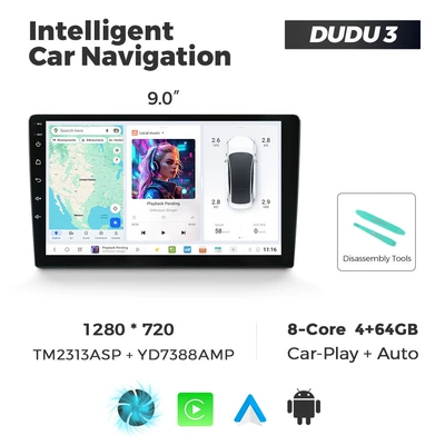 Suitable for DUDU6 DUDU7 MEKEDE Dudu Liangshan Overseas Edition Intelligent Modification Android Interactive Navigator (DVD Navigation) - 9inch-dudu3-4-64