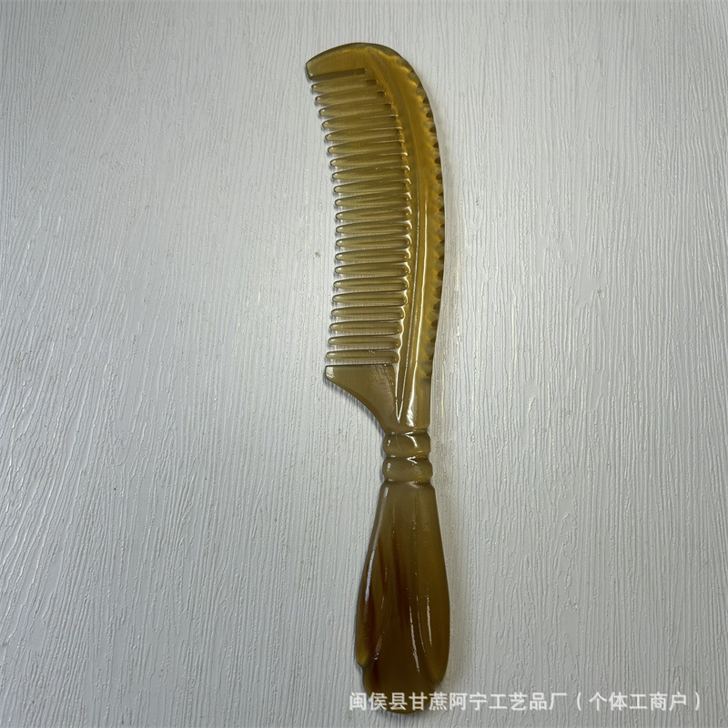Horn Comb Gua Sha Board 18cm Thick Ox Horn Hair Comb for Men Travel Smooth Styling details