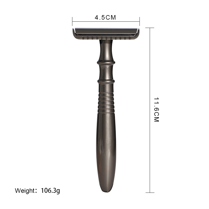 跨境熱款 復古式剃須刀 男士老式手動刮胡刀 雙面剃須刀 金屬剃刀