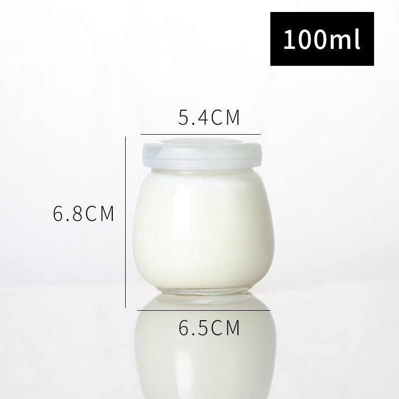 100 ミリリットル透明増粘シルク口ガラスプリンボトル蓋付きヨーグルトボトル牛乳瓶ゼリー詰め替え空ボトル卸売|undefined
