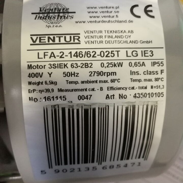 优势供应瑞典原装 ventur 风机 LFA-2-146/62-025T LG 优惠