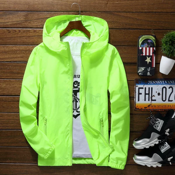 Summer Casual Jacket Men's Plus Size Hooded Thin Loose Trendy Sun Protection Clothing Men's Coat