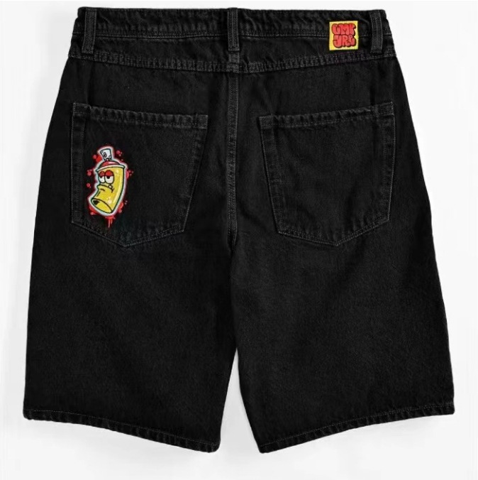 Comercio electrónico transfronterizo nuevo Polar Big Boy jeans blancos Hip Hop patrón de dibujos animados bordado jeans sueltos Y2K
