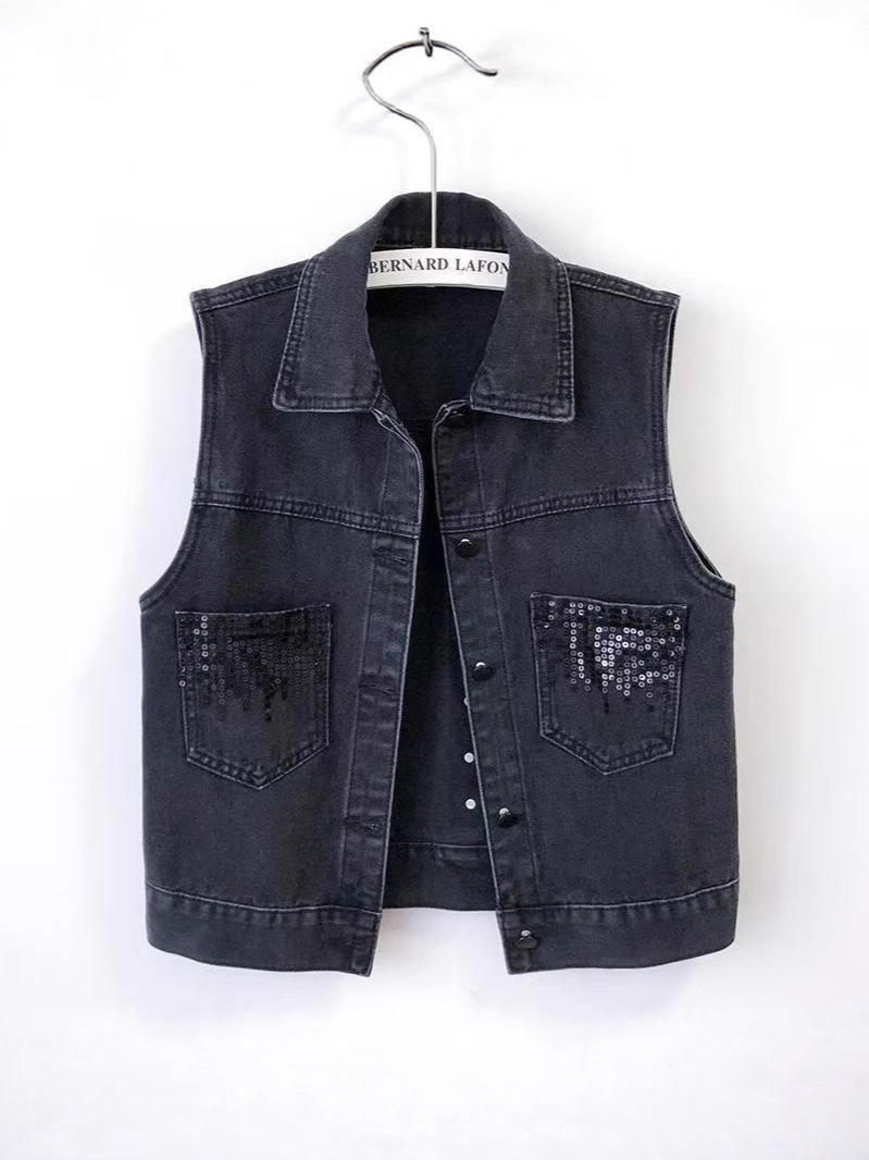 Chaleco de vaquero para mujeres 2025 primavera y otoño nuevo estilo suelto diseño versátil gran chaleco de hombro sin mangas chaqueta image 2