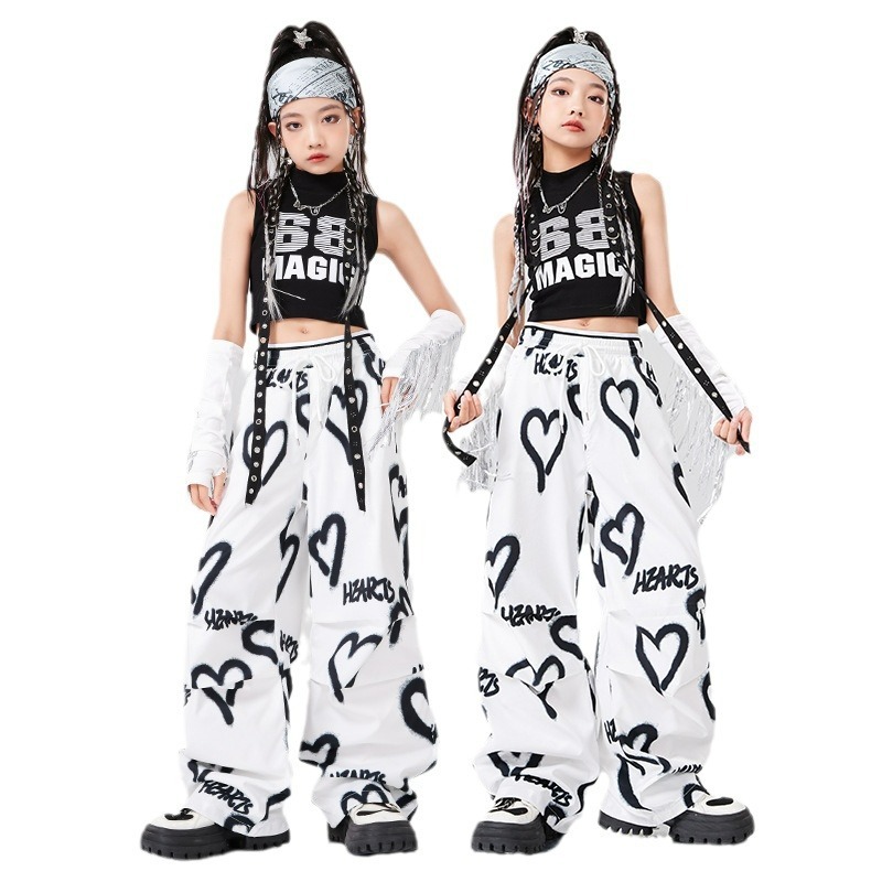 街のダンスの子供の潮服のヒップホップの女の子のジャズのダンスの服装のドラムのドラムの服のスーツの女性団のショーの公演|undefined