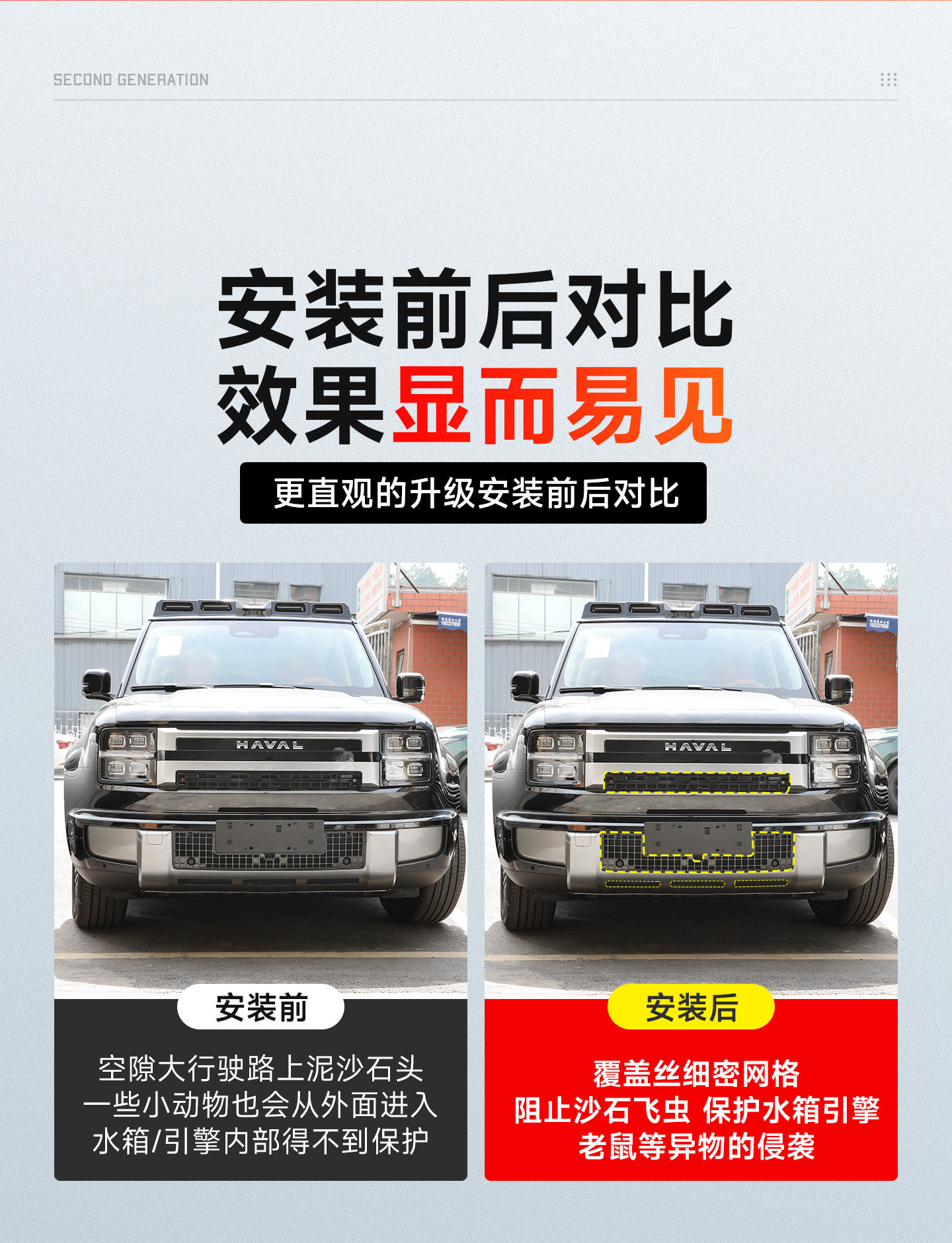 Haval Great Wall H10 anti-insect net, radiator protection net, anti-mosquito integrated car-specific modification accessory