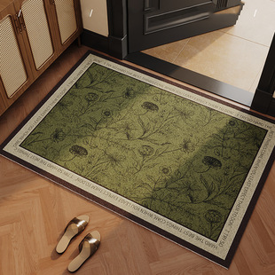 Entrance Door Floor Mat, Accessible Luxury and High-End Silk Circle Door Carpet Door Mat, Cuttable and Stain-Resistant Outdoor Foot Mat