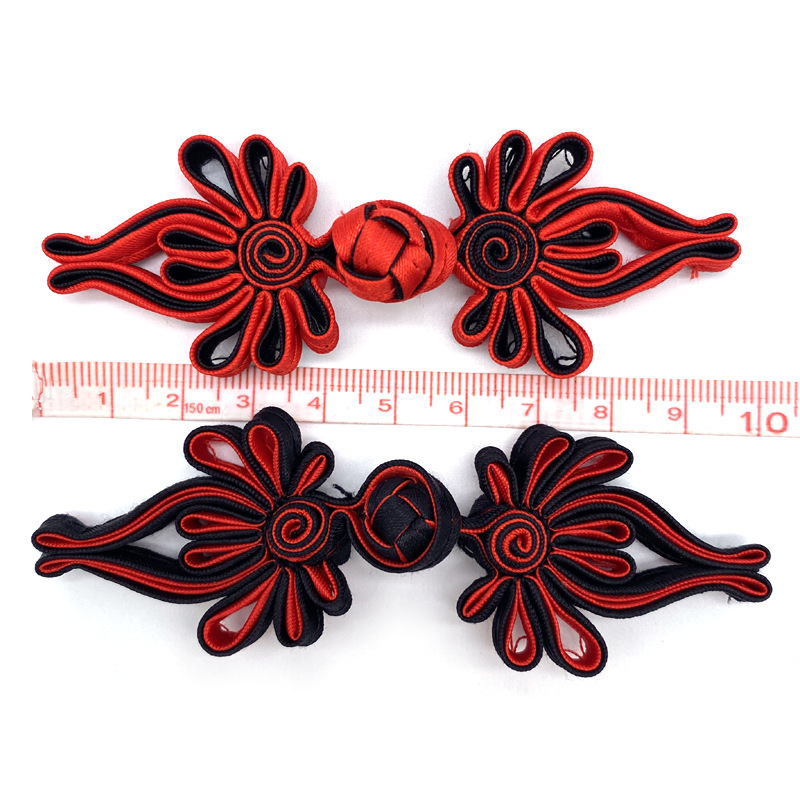 Accesorios de alto grado de tela china loto placa hebilla hecha a mano cheongsam botón superior étnico tarjeta de boda tang traje placa hebilla al por mayor