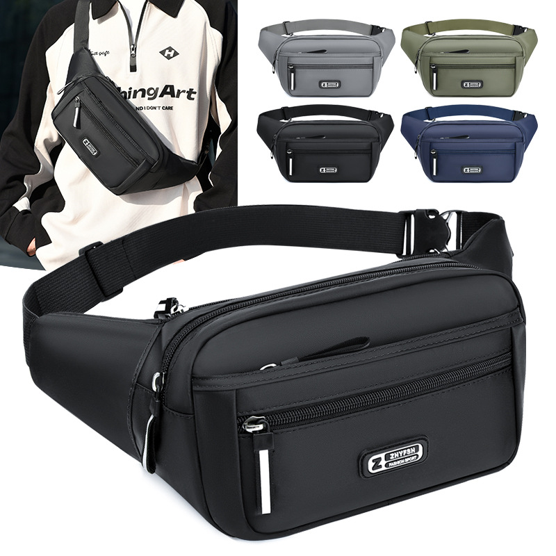 Cross-Border Outdoor Sports Waist Bag for Men and Women, Simple and Fashionable Chest Bag, Large Capacity Portable Mobile Phone Shoulder Crossbody Bag