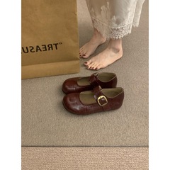 复古内增高玛丽珍鞋女2025春秋季新款圆头小红鞋勃肯单鞋休闲皮鞋