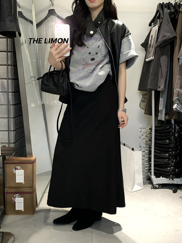 THELIMON柠檬绿茶女2025秋季女韩系简约百搭气质鱼尾裙包臀半身裙|undefined