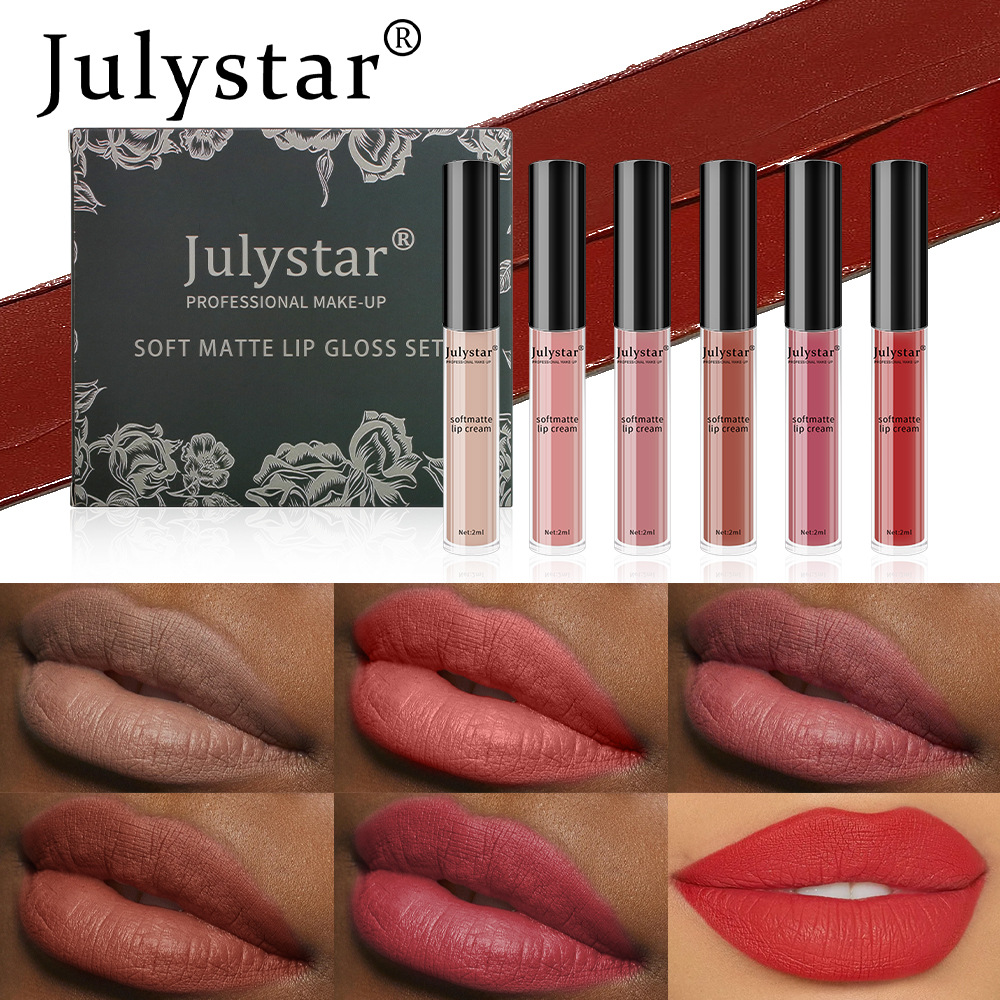 Cross-border matte and multi-color lip gloss is easy to apply, long-lasting, does not fade, and does not stick to the rim of the cup. Wholesale set box undefined