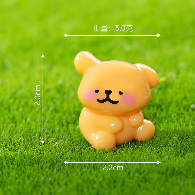 微景观创意卡通实色小白狗公仔盲盒装饰品配件车载桌面小摆件批发|undefined