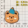 Blue hat bear head (height 5.5*width 4.9)