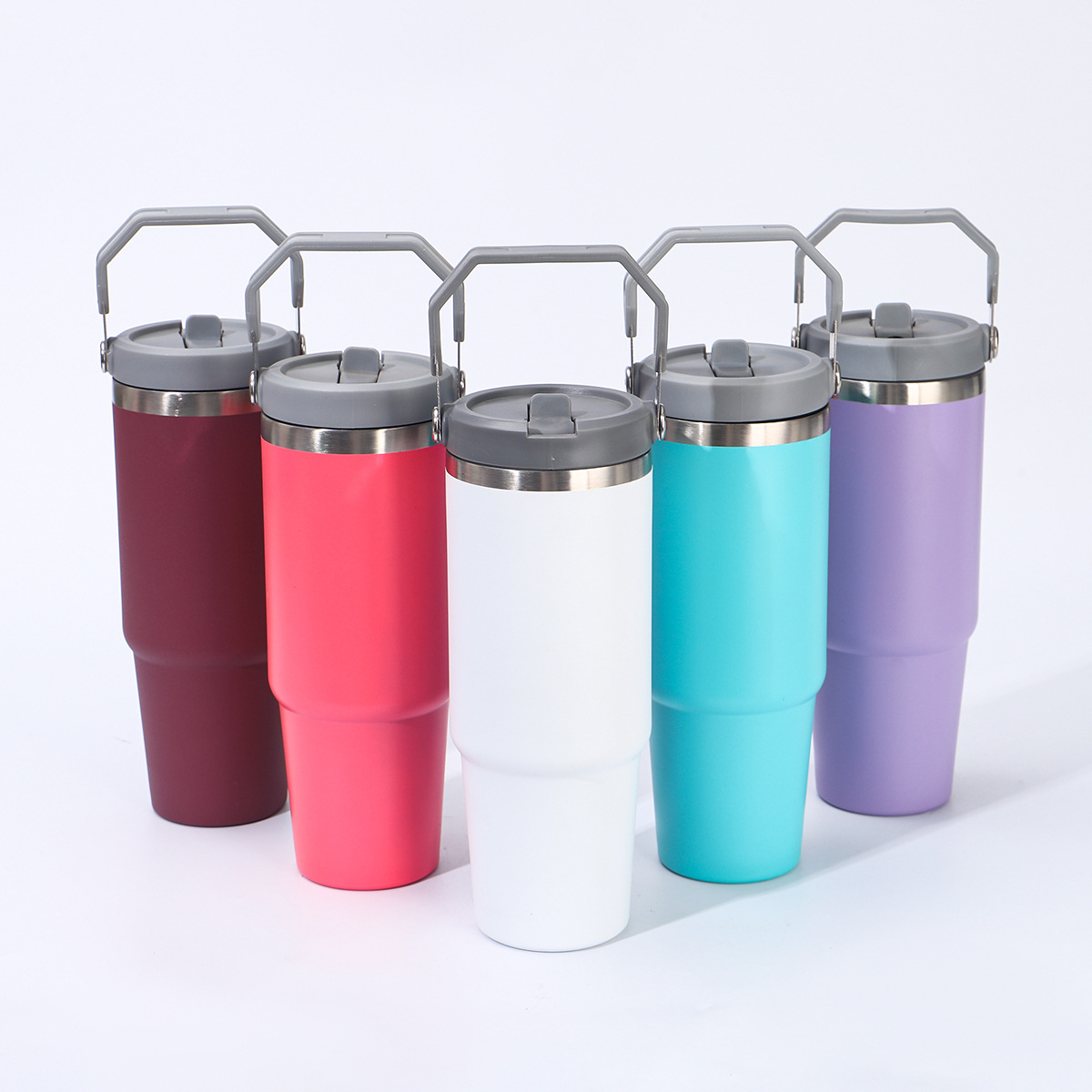 Moda simple de 30oz taza de hielo portátil de gran capacidad 304 taza de acero inoxidable taza de paja de automóvil taza de automóvil