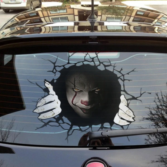 Calavera de silencio pegatinas de coche ventana trasera diablo pegatinas reflectantes vidrio del coche Comercio exterior color pegatinas de coche