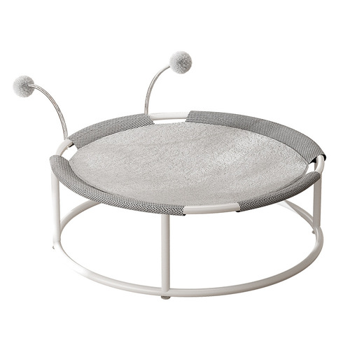 Wholesale summer breathable iron cat nest for all seasons, moisture-proof cat hammock, round mesh pet cat trampoline