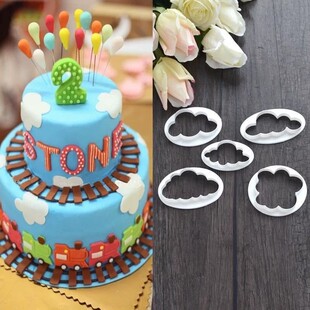 Cloud Plastic Cutting Mold White Cloud Fold Sugar Biscuit Chocolate Press Mold Printing Mold Cake diy Decoration Baking Mold