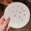 Earrings, set, 7 pair, silver 925 sample, 2021 collection, Korean style, simple and elegant design