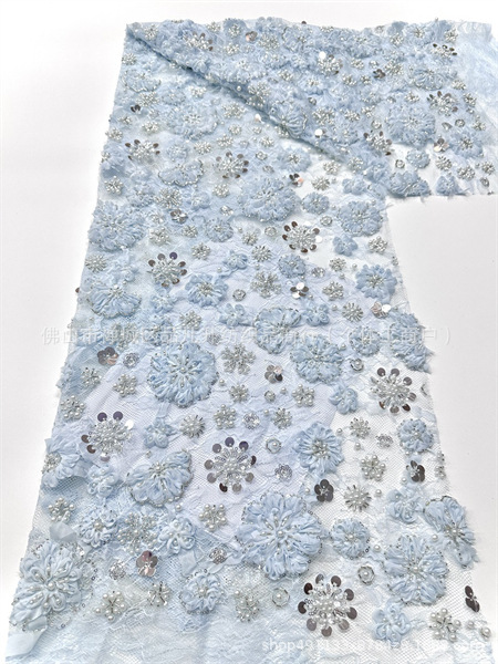Moda Gao Ding pequeña fresca ins viento flor disco tela de vestido de diseño nicho tela de encaje de perlas image 11