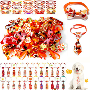 Cross-Border Autumn Thanksgiving Pet Bows, Bow Ties, Cat and Dog Bows, Accessories, Ready for Labeling and Delivery