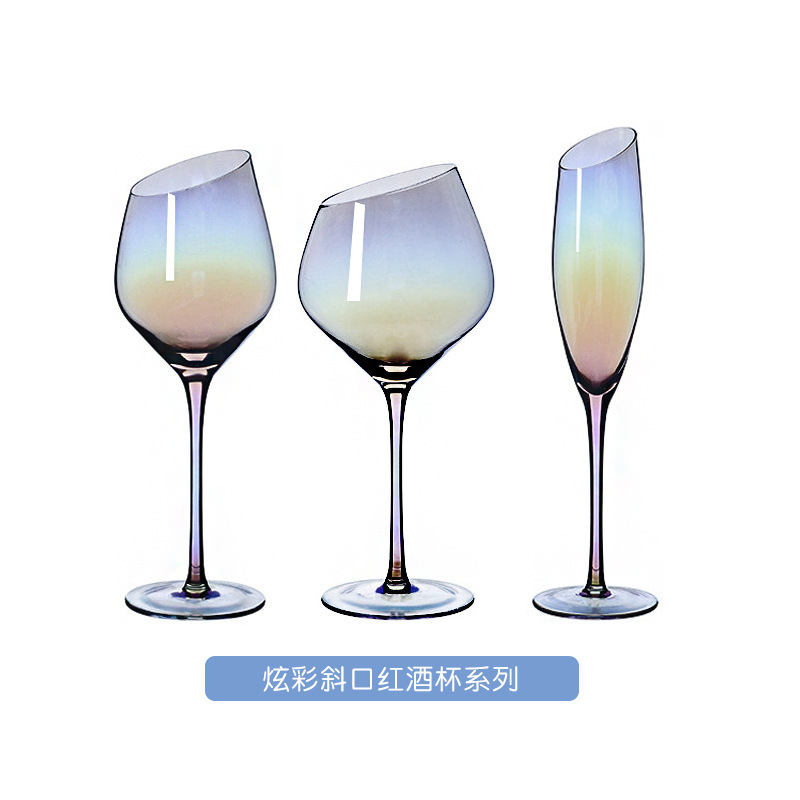 Vidrio de vino oblicuo Cristal de Lu Jing Boer Borgoña vidrio oblicuo champán copa de vino al por mayor