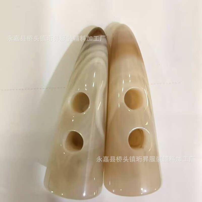 Classic High-End Women's and Men's Clothing Coat Trench Coat Resin Horn Button Stick Flower Imitation Horn Button