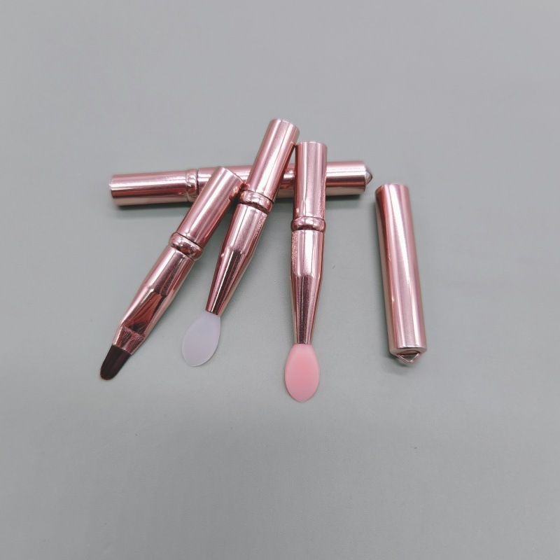 新品带盖唇刷眼影刷小巧便携硅胶刷口红刷mini唇部化妆刷唇膏刷