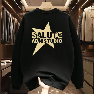 Spring and Autum Sweatshirts for Men 2024 New Trendy American Round Neck Long-Sleeved Tops Trendy Casual Versatile Printed Jackets