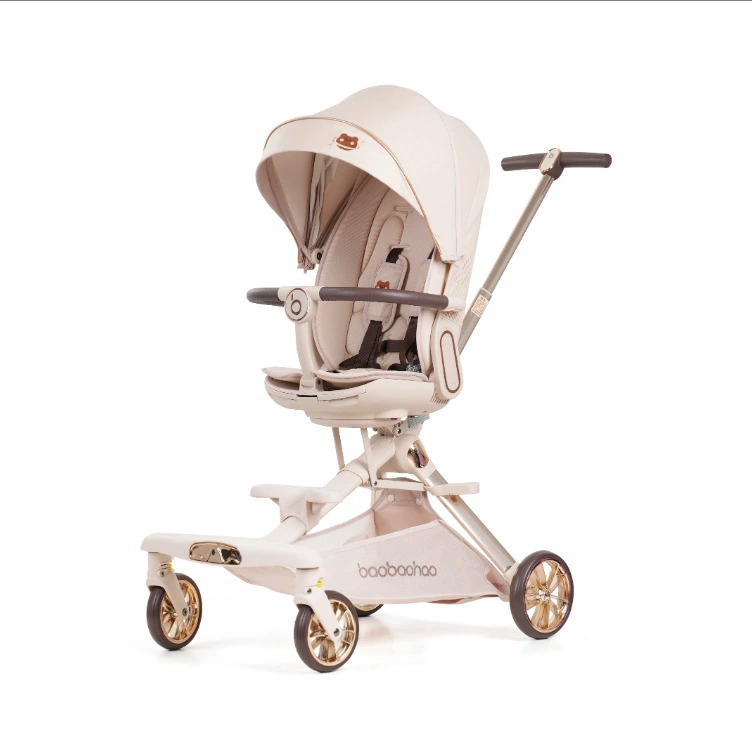 Children's foldable stroller to go out with seat, can sit and lie