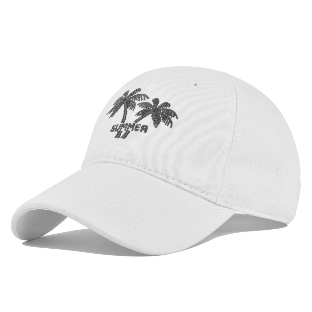 Mens Baseball Cap With Coconut Embroidery Washed Cotton Sun Visor_voghion.com