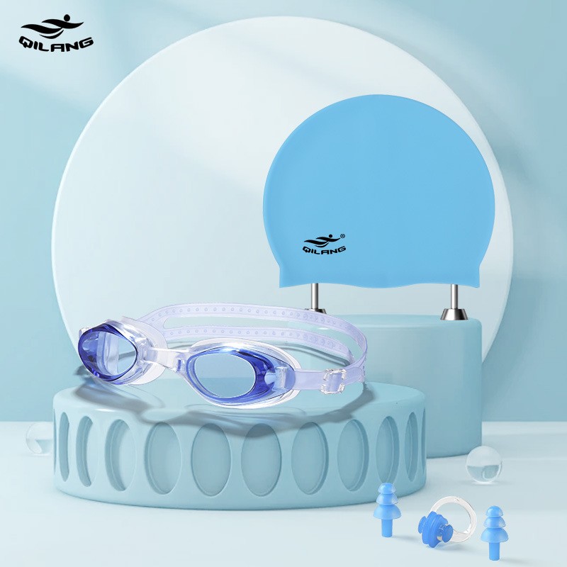 로얄 블루 (YB1600 수영 고글 M004 수영 캡 BJ001 코 클립 이어 플러그)