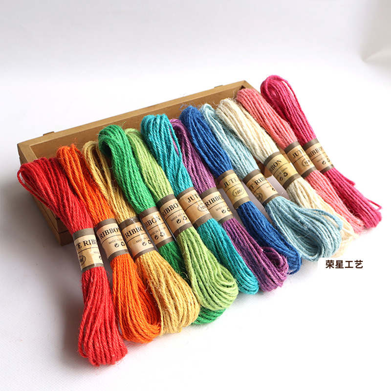 Cuerda de cáñamo de color 10 m foto pared cuerda especial DIY cuerda de cáñamo tejida a mano botella de vidrio vinculante cuerda decorativa