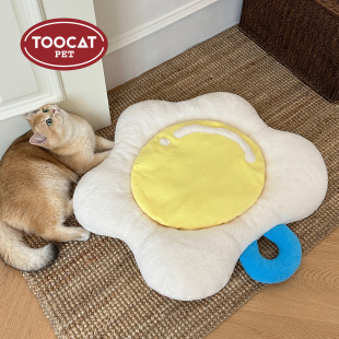 TOOCAT Poached Egg Pet Sleeping Mat Autumn and Winter Cat Nest Milk Stamping Mat Winter Sleeping Cat Mat Dog Pet Mat