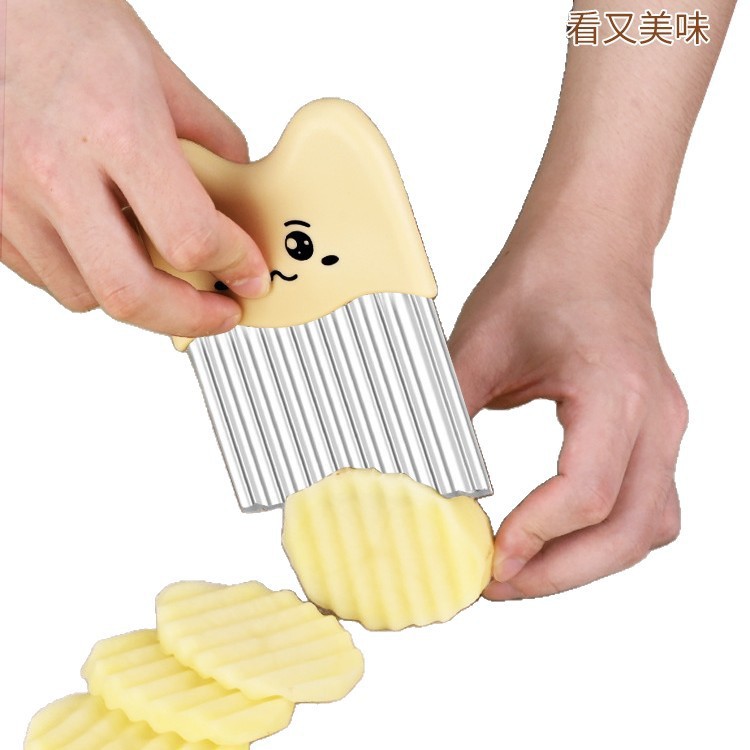Cuchillo ondulado de acero inoxidable cuchillo de patata de dientes de lobo cuchillo ondulado multifuncional para cortar patatas cuchillo ondulado de cocina para cortar verduras domésticas Yangjiang