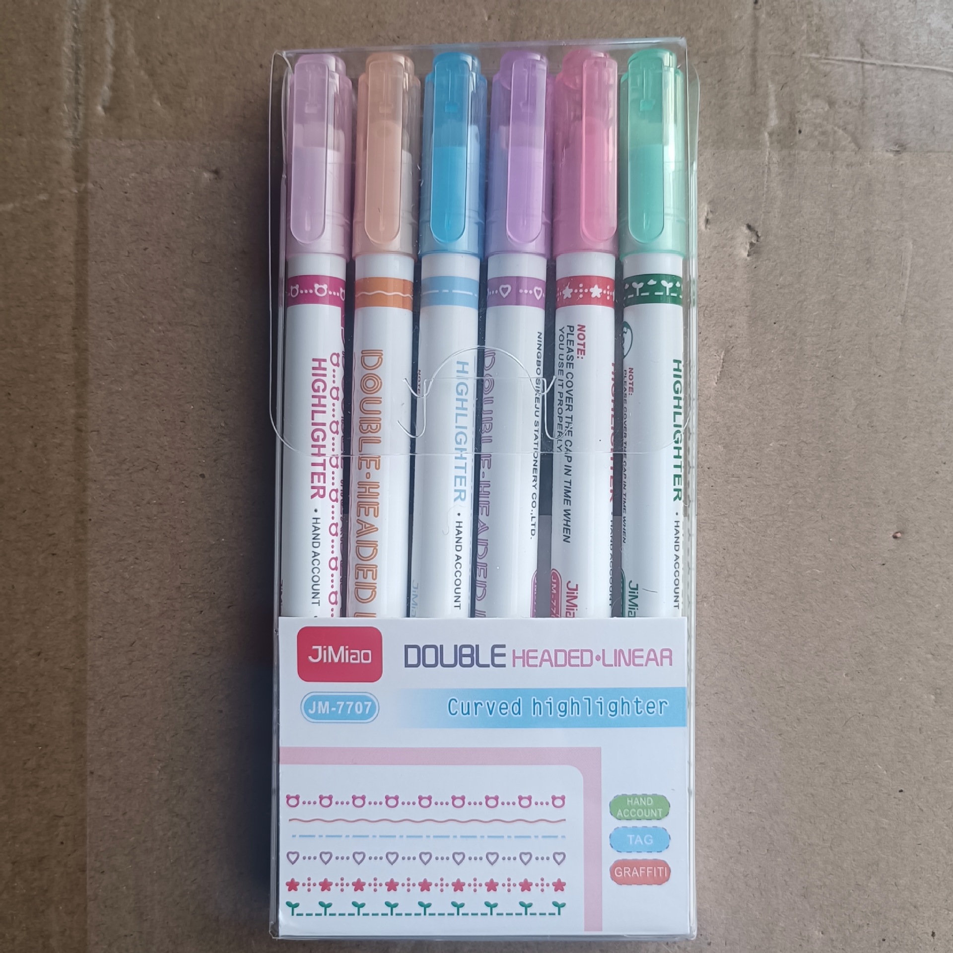 Pluma curva creativa venta al por mayor ola en forma de flor resaltador de doble cabeza marca clave marcador de secado rápido papelería de Estudiante