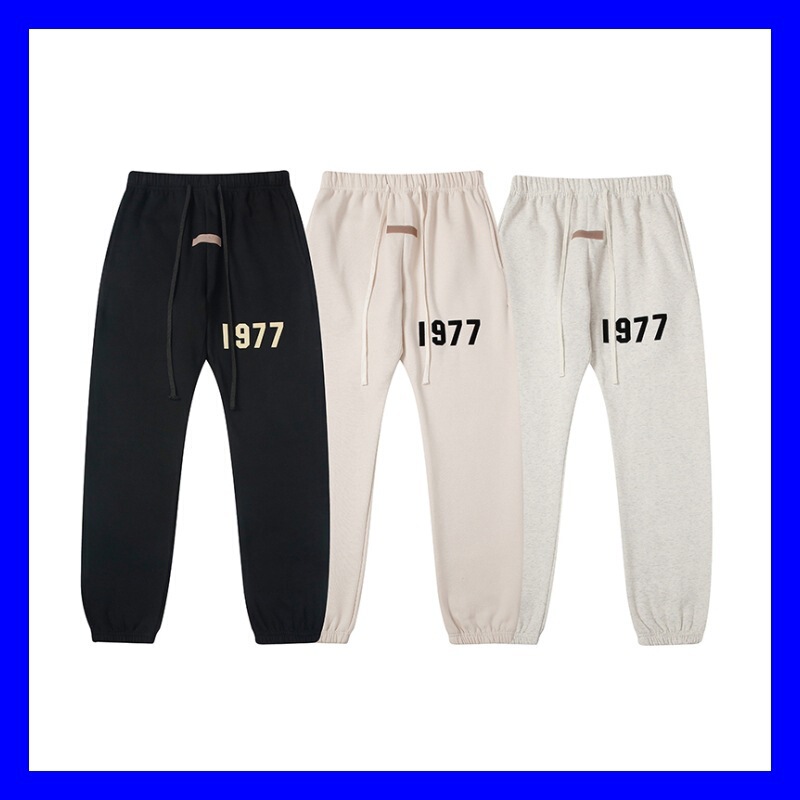 Essentials Pants Fear of God Casual Trousers 1977 Velvet Lettering Fog High Street Jogger Sweatpants