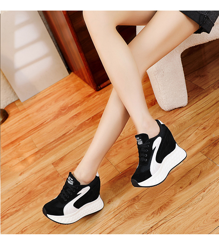 Giày sneaker nữ đế dày lưới thoáng khí, đế mềm êm chân — màu đen chi tiết 8
