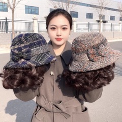 中老年人帽子女秋冬季妈妈毛呢礼帽加厚奶奶布盆帽春秋休闲渔夫帽
