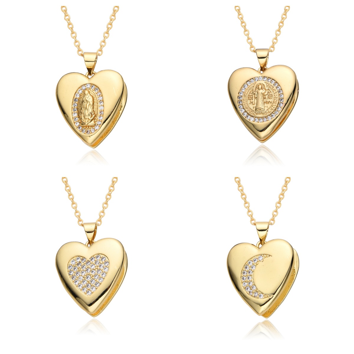 Pendant Necklace Classification Copper Elegant Simple Style Heart Shape Pendant Necklace