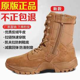 2021新式棕色作战训靴防穿刺高帮防水训练鞋作训真皮户外军训男靴