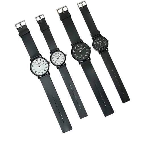 Black-faced, minimalist watch for men and women—couple's style, student-friendly quartz wristwatch—Model ZZ0002