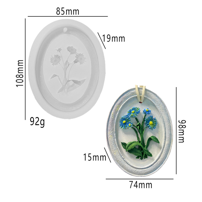 香薰车载挂牌模具花朵造型diy扩香石膏香氛衣橱香片蜡片硅胶模具|undefined