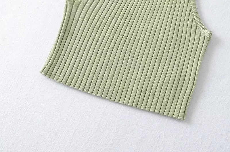 Sieviešu asimetriska adīta īsa jaka ar slīpiem pleciem, īsa, elastīga adīta veste, ko valkāt augšpusē_voghion.com