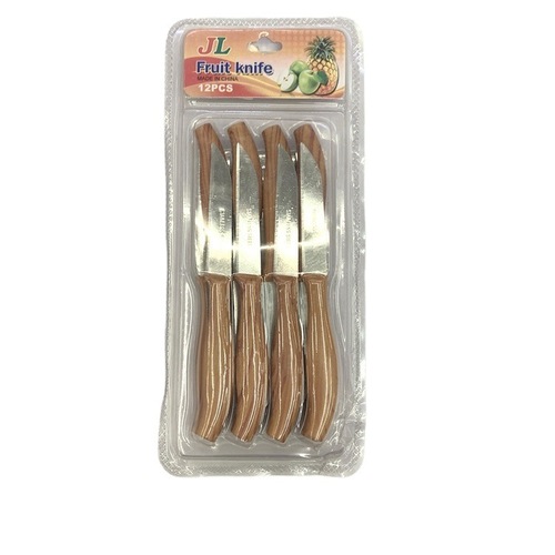 Stainless steel fruit knife paring knife set household vegetable cutting portable kitchen supplies melon and fruit knife imitation wood grain